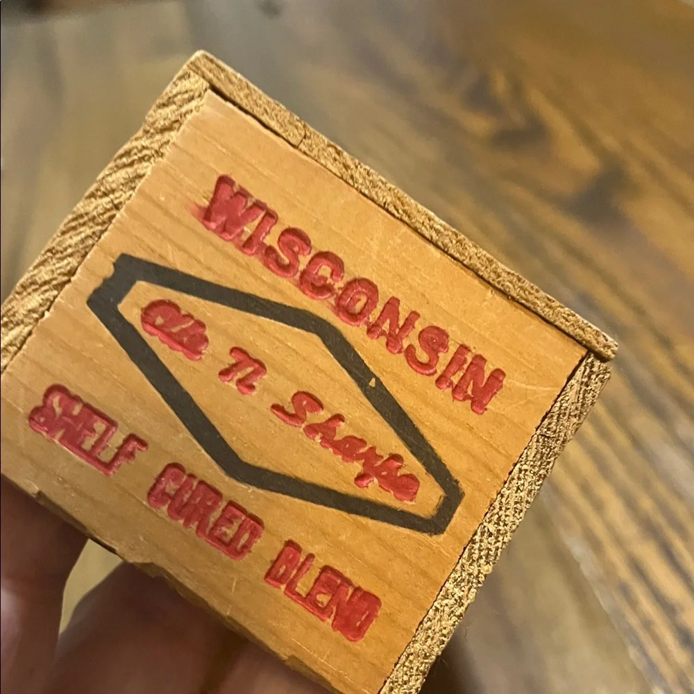Wooden Wisconsin cheese Storage Box with Red Accents